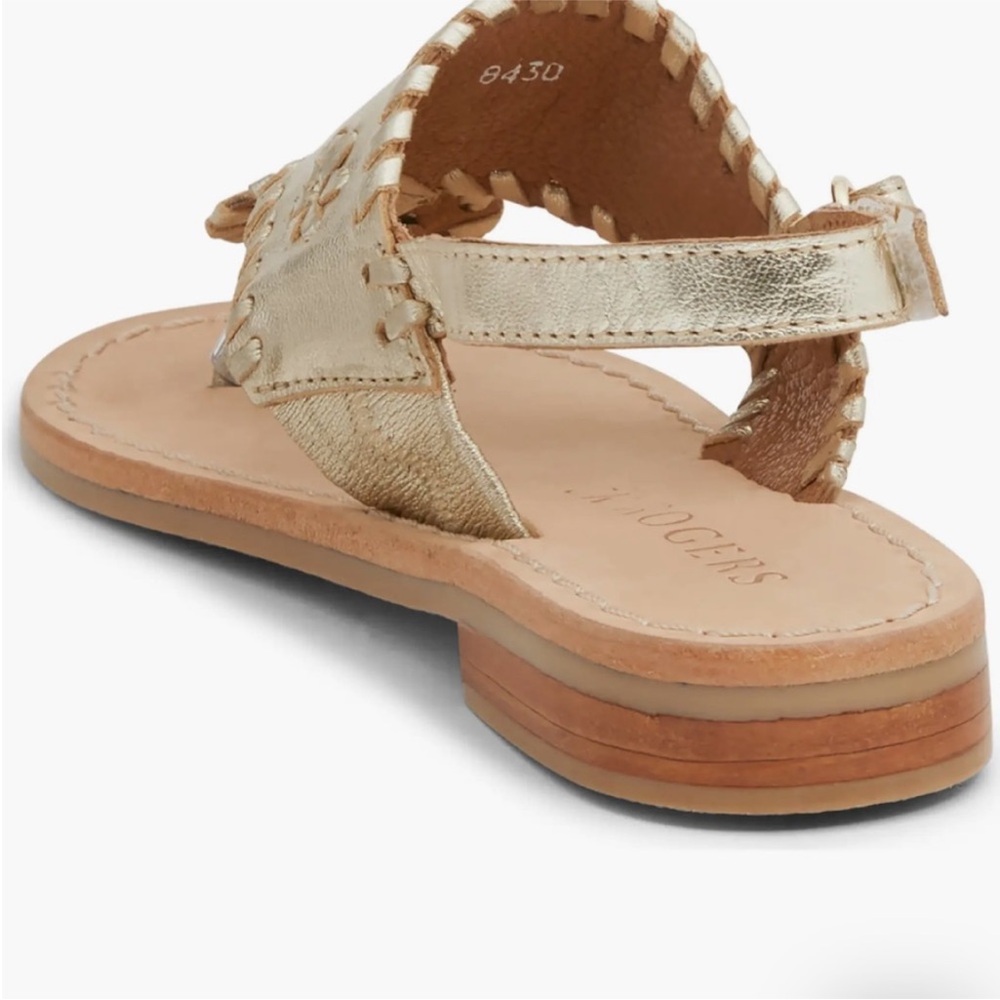NEW Kid Jack Rogers Gold Sandals - Picture 2 of 7